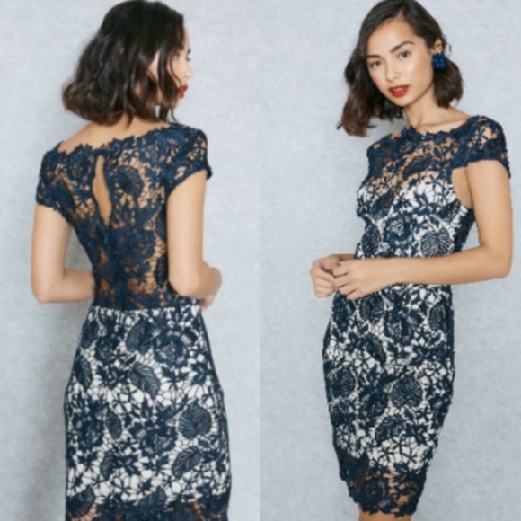 Soieblu Dresses & Skirts - Soieblu Nordstrom Blue Lace Cocktail Dress Large